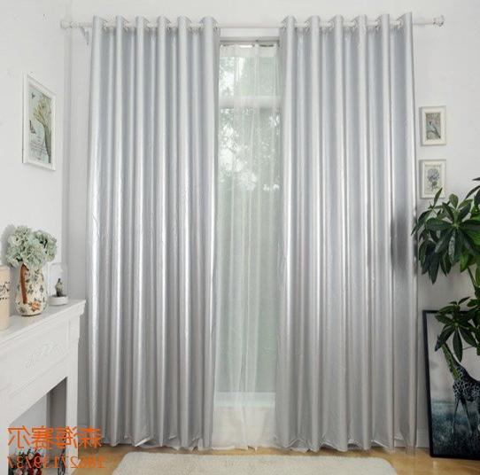 Polyester double-sided silver high blackout office curtain